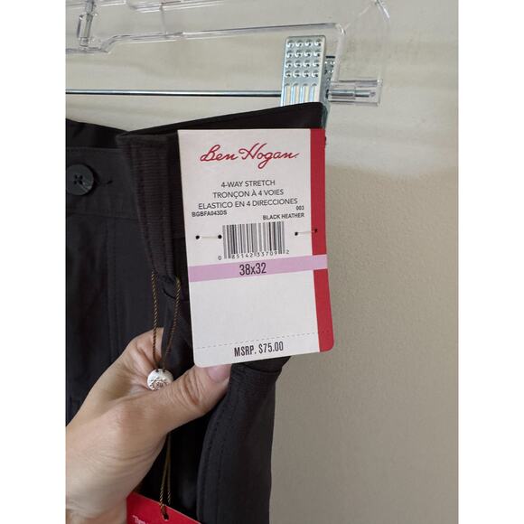 Ben Hogan Stretch Lightweight Athletic Performance Pants Black Size 38x32 NEW - Picture 7 of 9